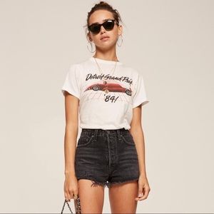 Reformation High Rise Cutoff Black Shorts